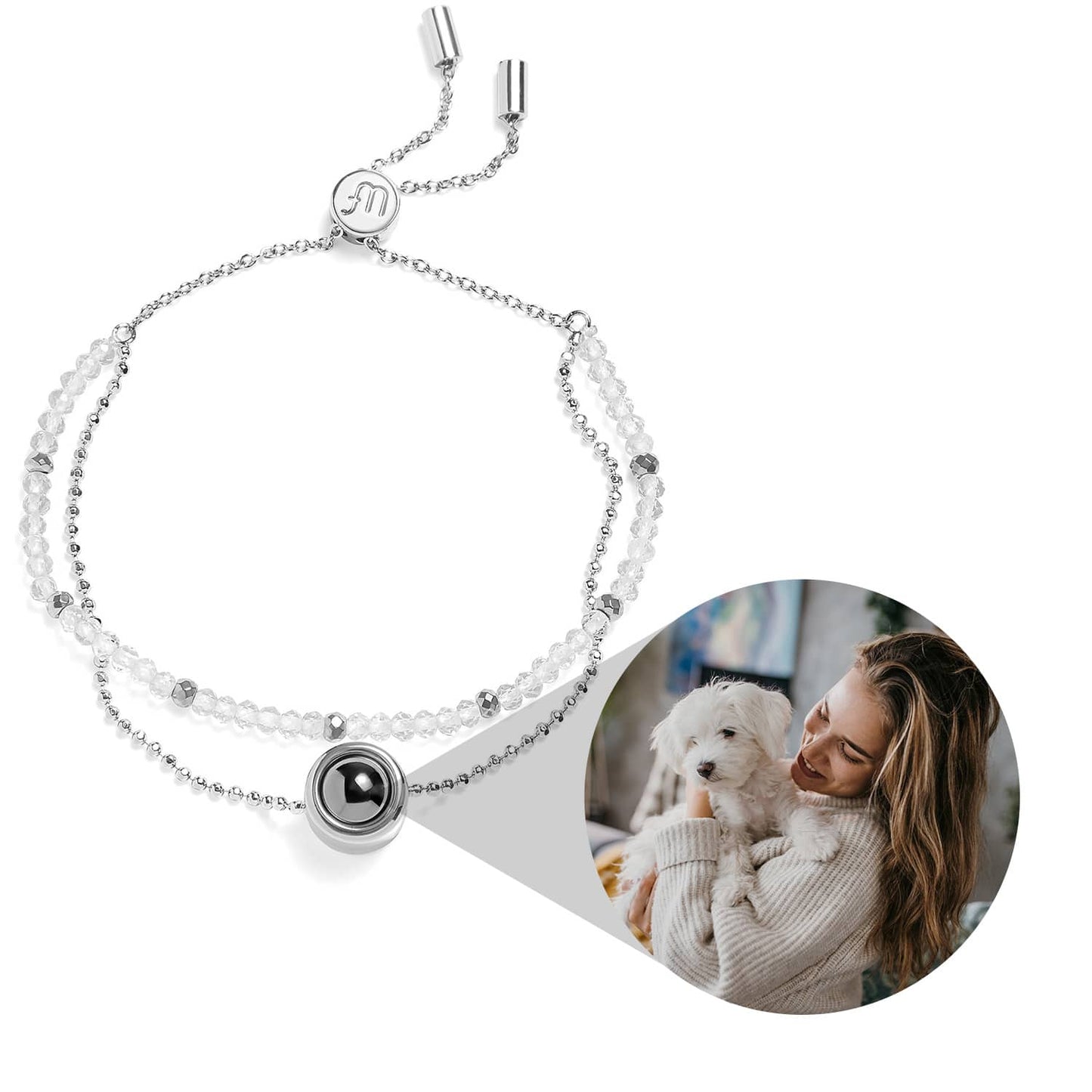 Bracelet Photo Personnalisé 2 en 1 – Crystal™