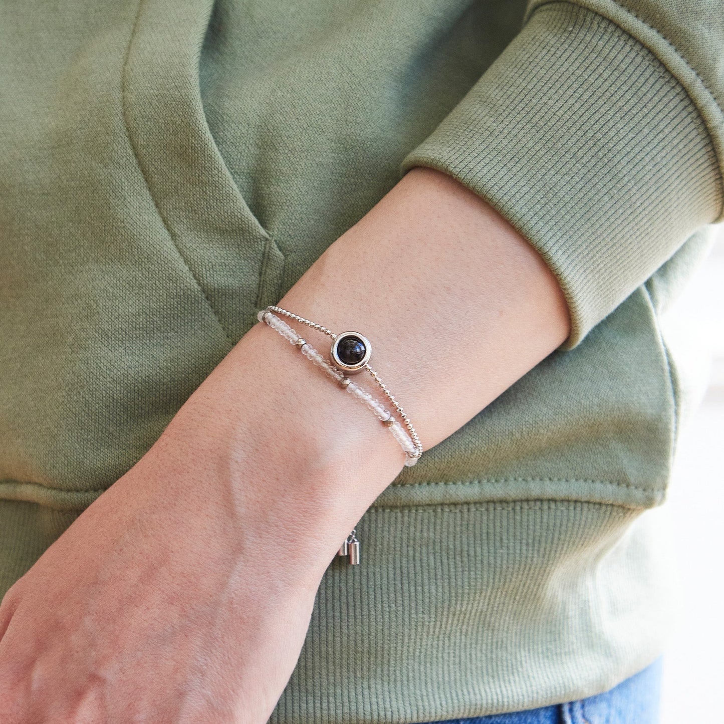Bracelet Photo Personnalisé 2 en 1 – Crystal™